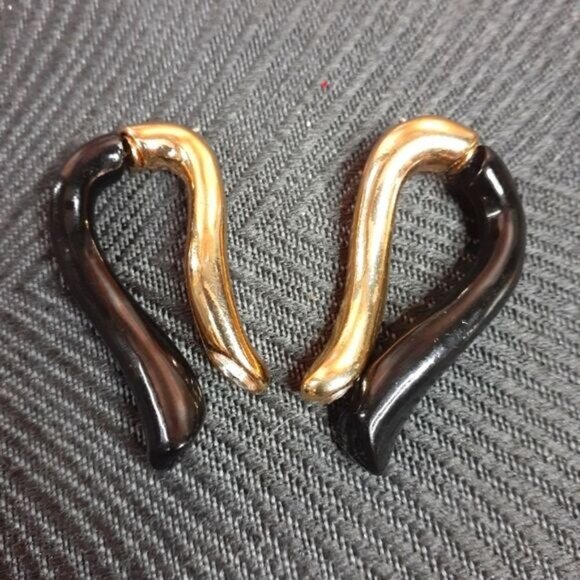 Zara Goldtone, Bejeweled and Enameled Statement Earrings - Picture 1 of 15